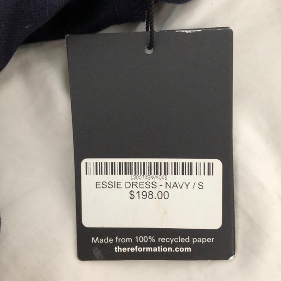 Reformation Essie Dress – Navy NWOT size small. Linen apron sundress. Rar… - Picture 6 of 6